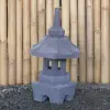 Product image 3 of the product “Japanese style Garden Lantern, made from Andesit Stone. Multipart. 50 cm Height, Roof is 30 cm width. ”